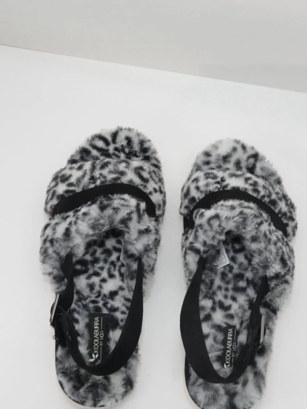 Koolaburra By UGG Fuzzed Out Cheetah Women's Size 9 Black White Slide Sand
